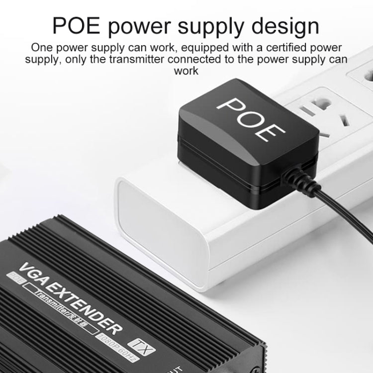 Measy VGA1815 VGA Extender Transmitter and Receiver Converter, POE Single Power Supply, Transmission Distance: 150m(AU Plug)