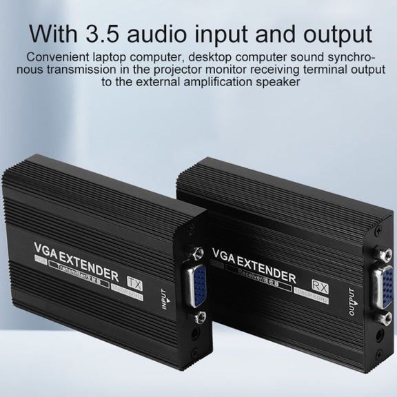 Measy VGA1815 VGA Extender Transmitter and Receiver Converter, POE Single Power Supply, Transmission Distance: 150m(AU Plug)