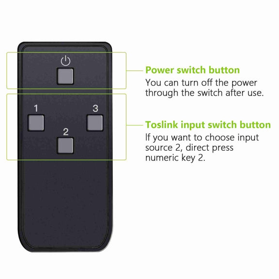 NK-T32 Toslink 3 In 2 Out Switch/Splitter with IR Remote