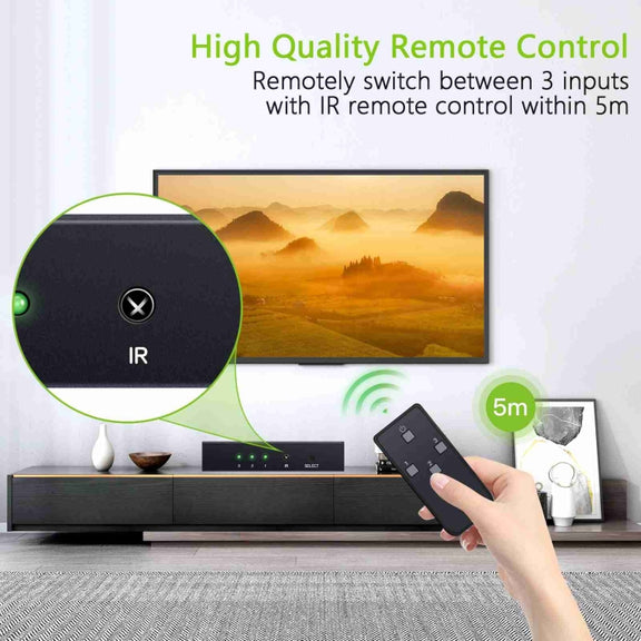 NK-T32 Toslink 3 In 2 Out Switch/Splitter with IR Remote