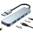 BYL-2301U 5 in 1 USB to USB3.0+USB2.0x3+USB-C / Type-C HUB Adapter, Cable Length: 10cm - USB HUB by PMC TechLife | Online Shopping South Africa | PMC TechLife | Buy Now Pay Later Mobicred