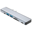 BYL-2101 7 in 1 Dual USB-C / Type-C to USB Docking Station HUB Adapter (Silver) - free shipping - PMC TechLife - Order now!