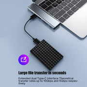 BYL-2101 7 in 1 Dual USB-C / Type-C to USB Docking Station HUB Adapter (Silver)