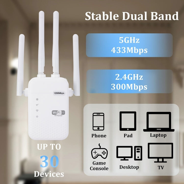 ZX-R08 300Mbps 2.4G WiFi Repeater Signal Amplifier, US Plug