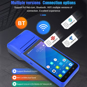 POS-6000 58mm PDA Handheld 5.5 inch Barcode Two-dimensional Code Android 4G Smart Scan Code Cash Register Thermal Printing Machine, 1GB+8GB