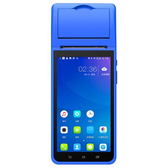 POS-6000 58mm PDA Handheld 5.5 inch Barcode Two-dimensional Code Android 4G Smart Scan Code Cash Register Thermal Printing Machine, 1GB+8GB