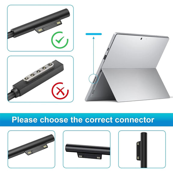 For Microsoft Surface Pro  7 / 7 Plus / 8 / 9 / X & Laptop 3 / 4 / 5 65W Laptop Power Adapter, Plug Type: AU Plug