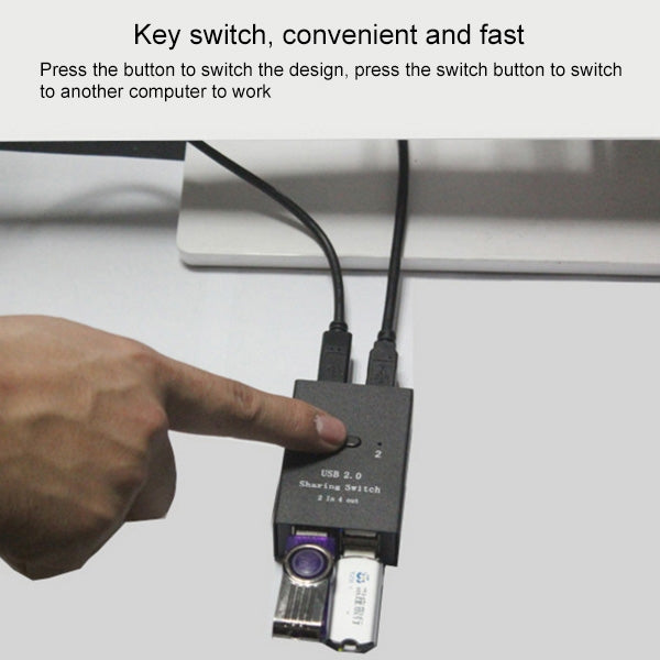 DY-B046 2 In 4 Out USB 2.0 Sharing Switch USB Flash Printer Adapter