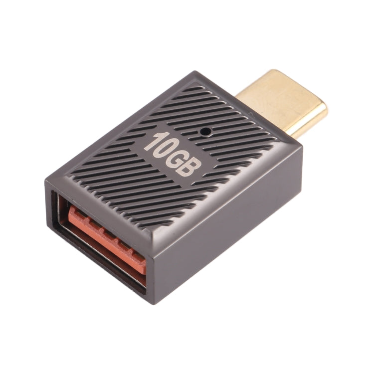 USB-C / Type-C Male to USB Female 10 Gbps Straight Charging Adapter (Gun Metal)