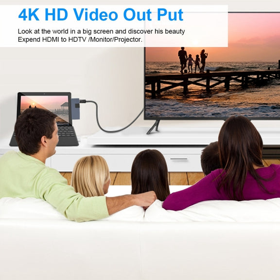 Rocketek SUR758 6 in 1 USB 3.0 / 4K HDMI / SD / TF HUB Adapter