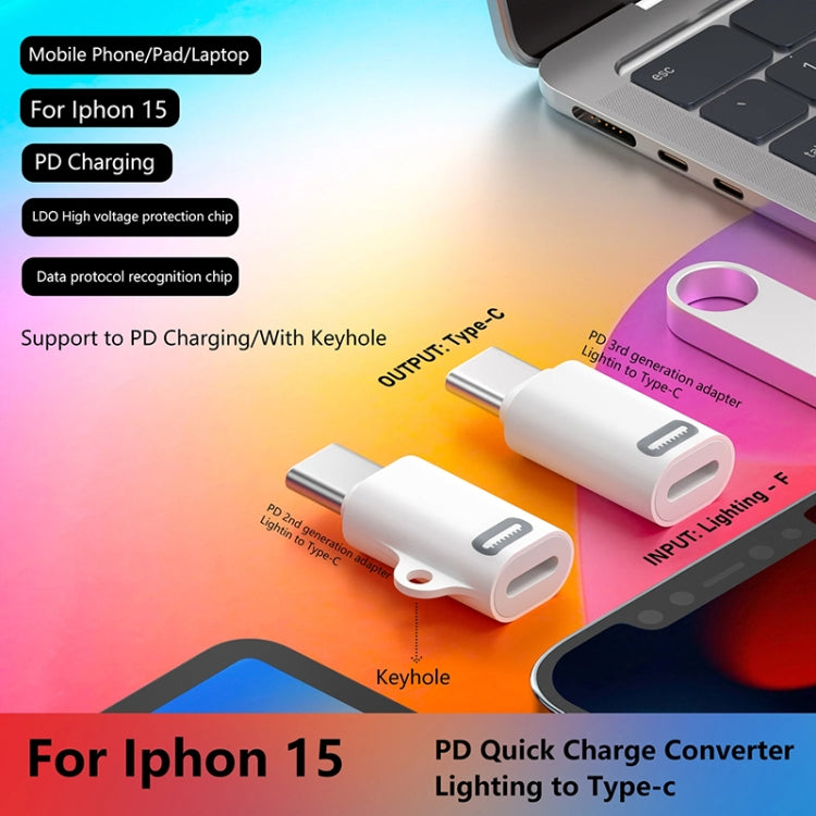 8 Pin Female to USB-C / Type-C Male Adapter Gen3, Supports PD Fast Charging for iPhone 15 Series
