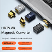 8K 60Hz HDMI Male to HDMI Female Magnetic Adapter (Blue)
