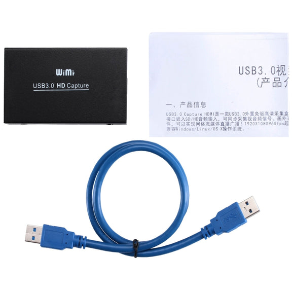 WIMI EC288 USB 3.0 HDMI 1080P Video Capture Device Stream Box, No Need Install Driver (Black)