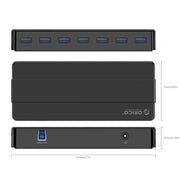 ORICO H7928-U3 ABS Material Desktop 7 Ports USB 3.0 HUB with 1m Cable(Black)