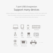 ORICO H7928-U3 ABS Material Desktop 7 Ports USB 3.0 HUB with 1m Cable(Black)