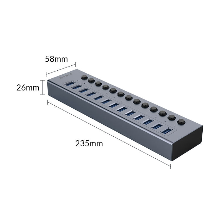 ORICO BT2U3-13AB-GY-BP Multi-Ports Individual Switches HUB, EU Plug