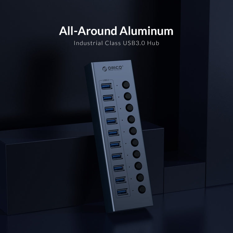 ORICO BT2U3-13AB-GY-BP Multi-Ports Individual Switches HUB, EU Plug
