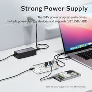 ORICO M3U4 Aluminum Alloy 4-Port USB 3.2 Gen1 10Gbps HUB (Silver)