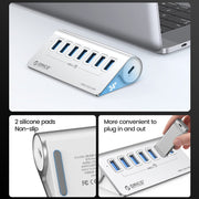 ORICO M3U7 Aluminum Alloy 7-Port USB 3.2 Gen1 5Gbps HUB with 1m Cable(Silver)