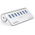 ORICO M3U7-G2 Aluminum Alloy 7-Port USB 3.2 Gen2 10Gbps HUB with 0.5m Cable (Silver) - free shipping - PMC TechLife - Order now!