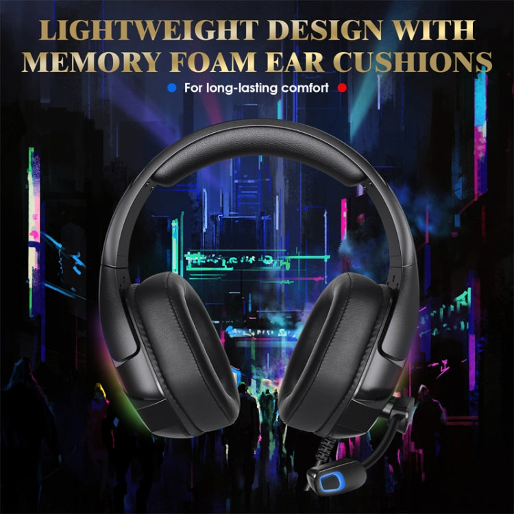 KOTION EACH G3000 3.5mm & USB Plug Stereo RGB Light Gaming Headset with Omni-directional Mic, Cable Length: 1.9m (Black)