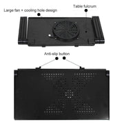 Portable 360 Degree Adjustable Foldable Aluminium Alloy Desk Stand with Cool Fans & Mouse Pad for Laptop / Notebook(Black)