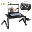 Portable 360 Degree Adjustable Foldable Aluminium Alloy Desk Stand with Mouse Pad for Laptop / Notebook, without CPU Fans(Black) - Laptop Stand by PMC TechLife | Online Shopping South Africa | PMC TechLife | Buy Now Pay Later Mobicred