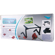 Portable 360 Degree Adjustable Foldable Aluminium Alloy Desk Stand with Mouse Pad for Laptop / Notebook, without CPU Fans(Black)