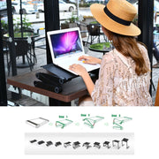 Lengthen Portable 360 Degree Adjustable Foldable Aluminium Alloy Desk Stand for Laptop / Notebook, without CPU Fans & Mouse Pad(Black)