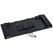 Portable 360 Degree Adjustable Foldable Aluminium Alloy Desk Stand with Double CPU Fans & Mouse Pad for Laptop / Notebook(Black)