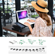 Portable 360 Degree Adjustable Foldable Aluminium Alloy Desk Stand with Double CPU Fans & Mouse Pad for Laptop / Notebook(Black)