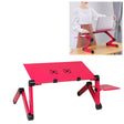 Portable 360 Degree Adjustable Foldable Aluminium Alloy Desk Stand with Double CPU Fans & Mouse Pad for Laptop / Notebook, Desk Size: 480mm x 260mm (Red) - Laptop Stand by PMC TechLife | Online Shopping South Africa | PMC TechLife | Buy Now Pay Later Mobicred