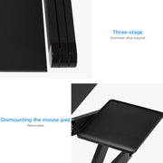 Portable 360 Degree Adjustable Foldable Aluminium Alloy Desk Stand with Double CPU Fans & Mouse Pad for Laptop / Notebook, Desk Size: 480mm x 260mm (Red)