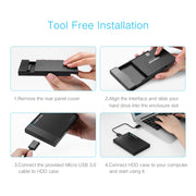 UGREEN US221 HDD Enclosure 2.5 inch SATA to USB 3.0 SSD Adapter Hard Disk Drive Box External HDD Case, Support UASP Protocol