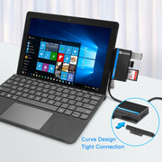 ROCKETEK RT-SGO737 2 USB 3.0 + Micro USB Interface Hub for Microsoft Surface Go, with 2 TF Card & SD Card Slots