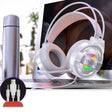 YINDIAO Q3 USB + Dual 3.5mm Wired E-sports Gaming Headset with Mic & RGB Light, Cable Length: 1.67m(White) - free shipping - PMC TechLife - Order now!