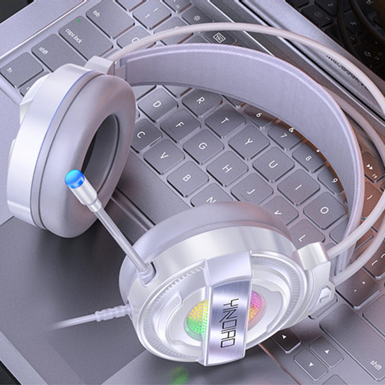 YINDIAO Q3 USB Wired E-sports Gaming Headset with Mic & RGB Light, Cable Length: 1.67m (White)