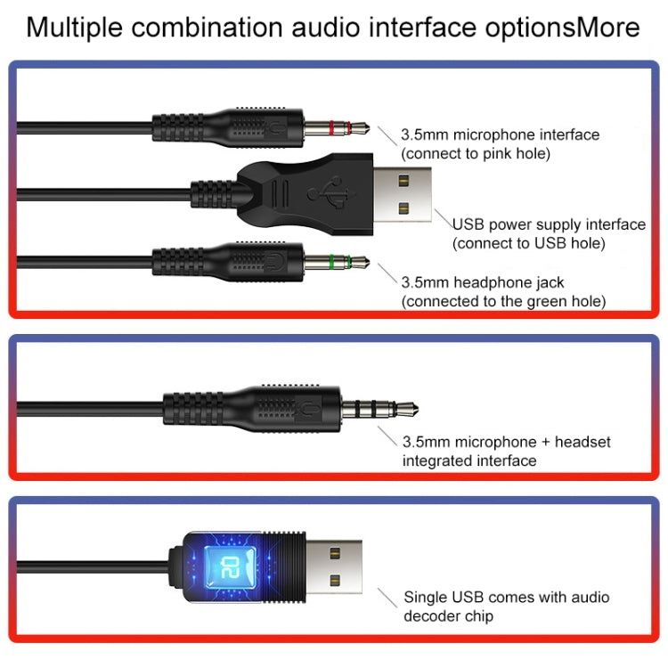 YINDIAO Q3 USB Wired E-sports Gaming Headset with Mic & RGB Light, Cable Length: 1.67m (White)