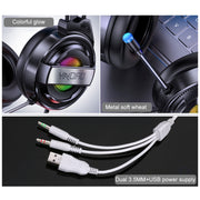 YINDIAO Q3 USB Wired E-sports Gaming Headset with Mic & RGB Light, Cable Length: 1.67m (White)