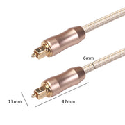 QHG02 SPDIF Toslink Gold-plated Fiber Braided Optic Audio Cable, Length: 5m