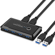 UK204V Drive-free USB 3.0 Switch Selector 2 USB Ports Sharing 4 USB Ports Switcher Adapter for Mouse, Keyboard, Printer - free shipping - PMC TechLife - Order now!