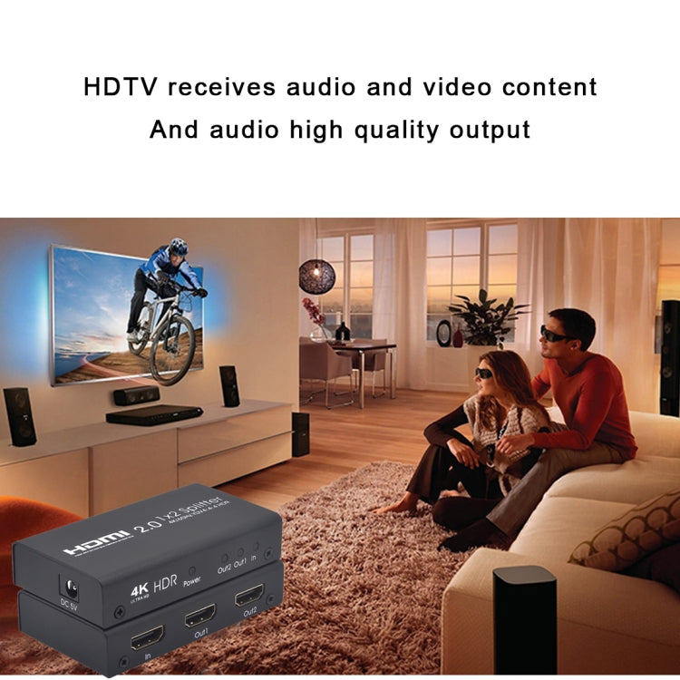 AYS-12V20 HDMI 2.0 1x2 4K Ultra HD Switch Splitter(Black)
