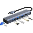 BYL-2302 5 in 1 USB-C / Type-C to USB Multifunctional Docking Station HUB Adapter with 1000M Network Port - USB HUB by PMC TechLife | Online Shopping South Africa | PMC TechLife | Buy Now Pay Later Mobicred