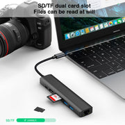 BYL-2303 7 in 1 USB-C / Type-C to USB Multifunctional Docking Station HUB Adapter