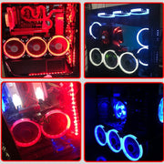 Color LED 12cm 3pin Computer Components Chassis Fan Computer Host Cooling Fan Silent Fan Cooling, with Power Connection Cable & White Light(White)