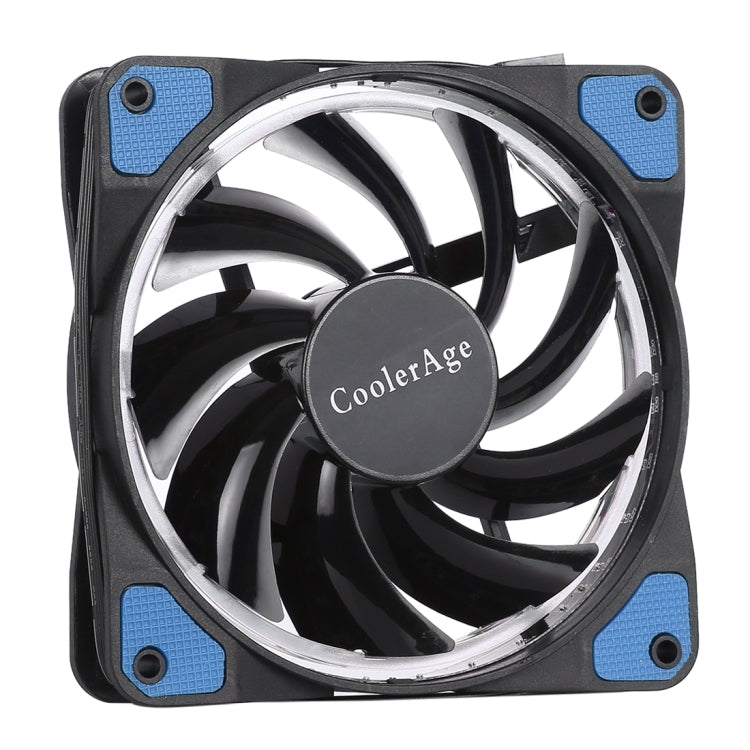 Color LED 12cm 4pin Computer Components Chassis Fan Computer Host Cooling Fan Silent Fan Cooling with Blue Light(Blue)