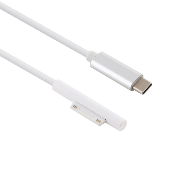Surface Pro 7 / 6 / 5 to USB-C / Type-C Male Interfaces Power Adapter Charger Cable for Microsoft Surface Pro 7 / 6 / 5 / 4 / 3 / Microsoft Surface Go(White)