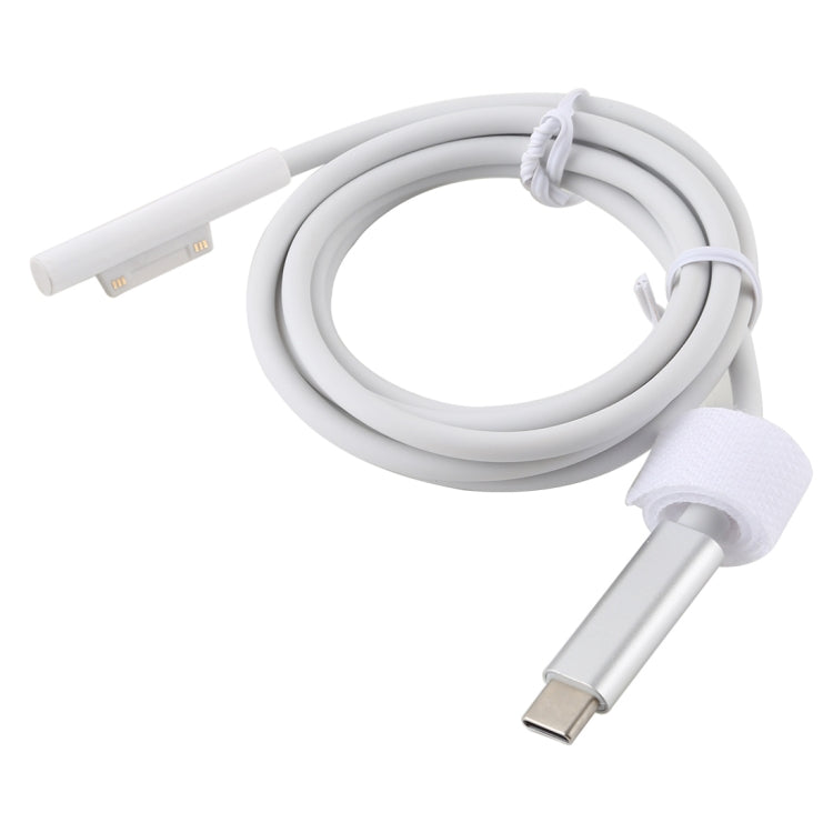 Surface Pro 7 / 6 / 5 to USB-C / Type-C Male Interfaces Power Adapter Charger Cable for Microsoft Surface Pro 7 / 6 / 5 / 4 / 3 / Microsoft Surface Go(White)