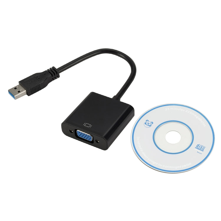 External Graphics Card Converter Cable USB3.0 to VGA, Resolution: 720P(Black)