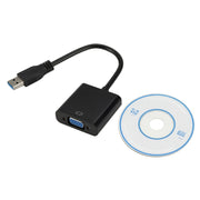 External Graphics Card Converter Cable USB3.0 to VGA, Resolution: 720P(Black)